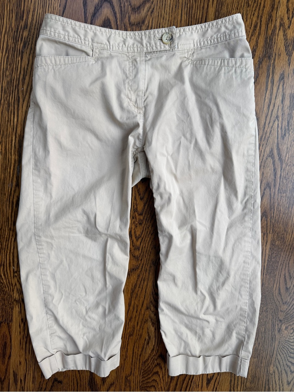 J.Jill Casual Khaki Beige Preppy Cotton Low Rise Y2K Capri Chino Pants